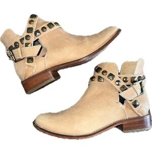 Studded Tan Ankle Boots